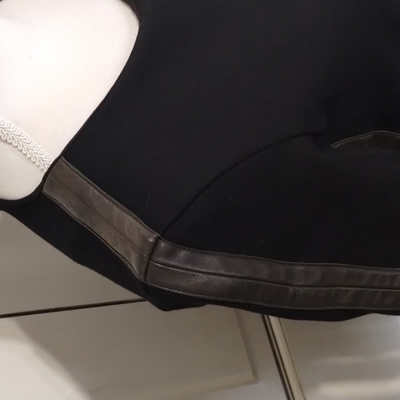 SANDRO H12 Rythme Black Dress Lamb Leather Trim Feel Sleeves Size 3 GORG… - Picture 4 of 13